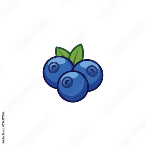 Realistic Blueberry Vector Icon | Fresh Blue Fruit Illustration