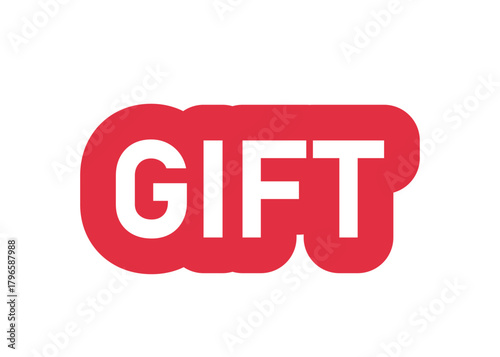 gift vector sticker on a white background
Vector sticker with the inscription on a white background