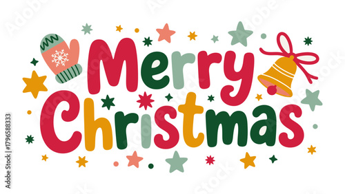 Festive Season's Greetings: A cheerful visual of Merry Christmas adorned with seasonal embellishments, symbolizing the spirit of togetherness and joy during the holidays.