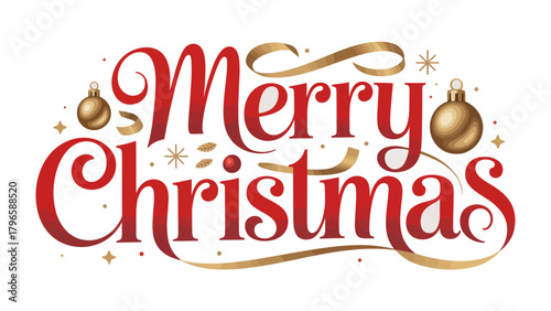 Festive Merry Christmas Greeting: A visually stunning design with the words Merry Christmas elegantly scripted in a flowing, festive font.