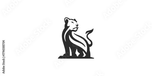 Lioness Icon Illustration Symbol Vector Design Template
