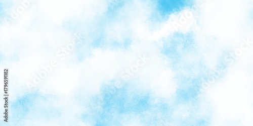 Light blue watercolor wash background, airy ethereal sky texture with white clouds and copy space.