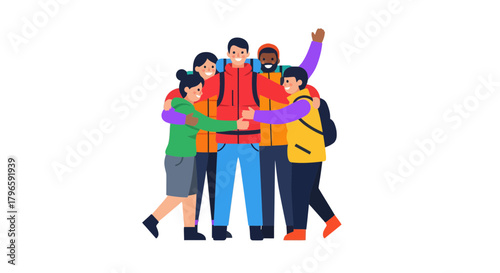 Group Of Friends Celebrate Together United By Friendship And Community Spirit