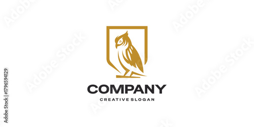 Premium Gold Owl Symbol Icon Logo Template Vector Design