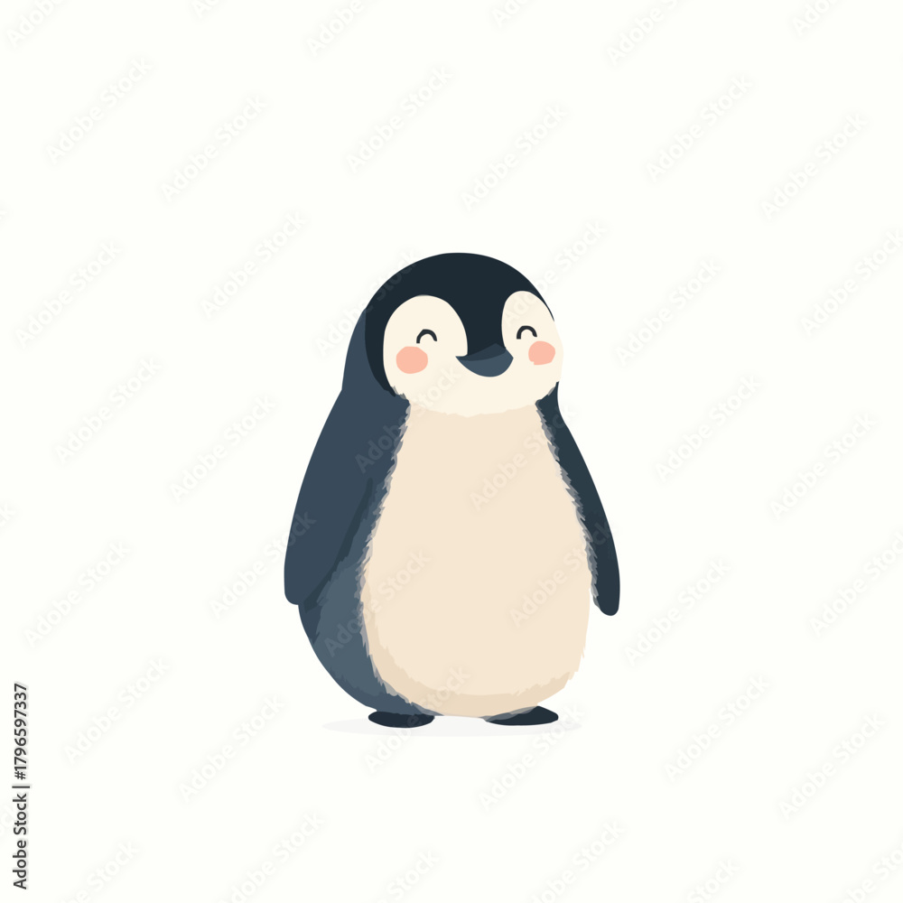 Naklejka premium Cute Cartoon Penguin Chick Vector Illustration