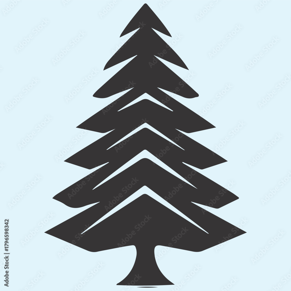 Fototapeta premium Solid black silhouette of a pinecone