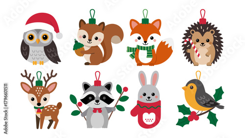 Holiday Animal Ornaments: Adorable collection of festive animal ornaments, perfect for holiday decor and adding cheer to any space. These cute creatures are ready to bring holiday spirit.