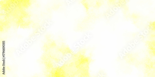 Abstract bright yellow watercolor texture on white paper background for design, banner, wallpaper or presentation.