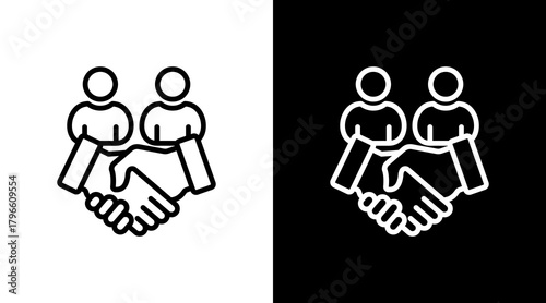 Team Collaboration With Icon Set Design	