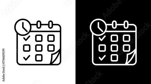 Schedule With Icon Set Design	