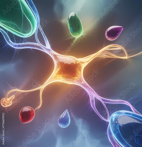 The spirit of gift-giving captured as a vibrant,
interconnected network of energy