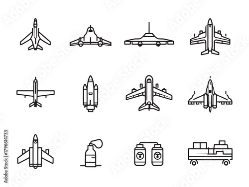 Refueling Plane Line Art Mid Flight