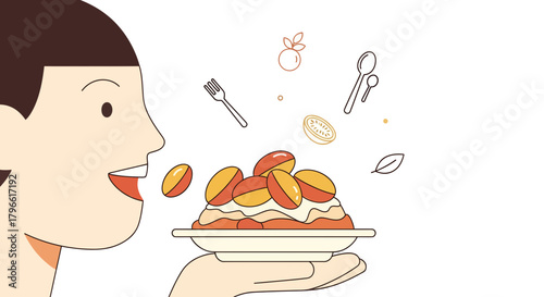 Healthy Food Delight: A Person Appreciates a Delicious Dish with Delightful Aroma