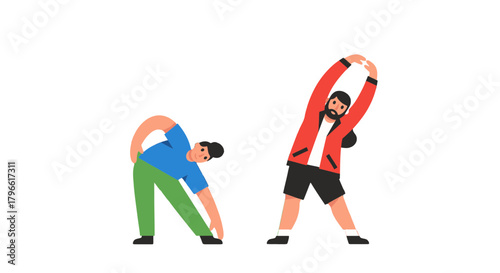 Healthy Individuals Performing Dynamic Exercise Moves For Physical Well-Being and Overall Health