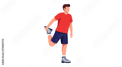 Healthy Lifestyle And Stretching Animation: A Dynamic Vector Character Engaging In Exercise