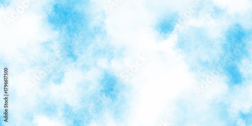 Light blue watercolor abstract background illustration gentle smoke effect against a white background.