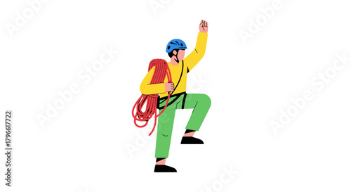 Illustrated Climber Conquering Heights Depicting Adventure and Achieving Goals