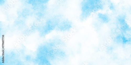 Light blue watercolor abstract background illustration gentle smoke effect against a white background.