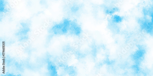 Light blue watercolor abstract background illustration gentle smoke effect against a white background.