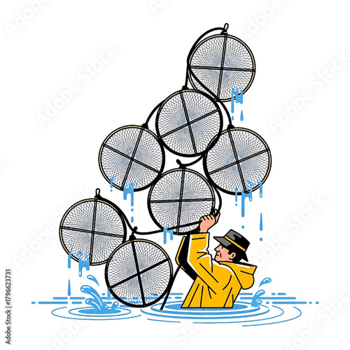 Cartoon Man with Leaky Nets: Concept of Inefficiency and Failure