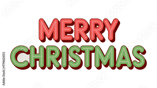 Festive Christmas Greeting: A vibrant Merry Christmas message, crafted with festive typography, ready to add a touch of holiday cheer and warmth.