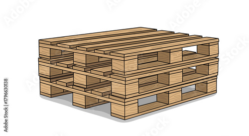 Wooden shipping pallet for freight transport ready for industry and logistics, perfect for cargo handling and warehouse storage solutions