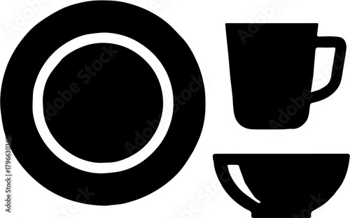 Tableware Black Vector