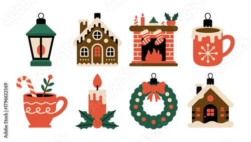 Festive Ornaments: A charming array of Christmas ornaments, each portraying a delightful symbol of the holiday season, embodying the spirit of yuletide cheer and festive home decor.