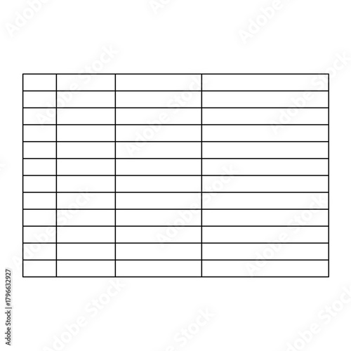 Blank Table Chart Template