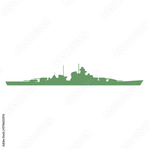 Naval Warship Silhouette