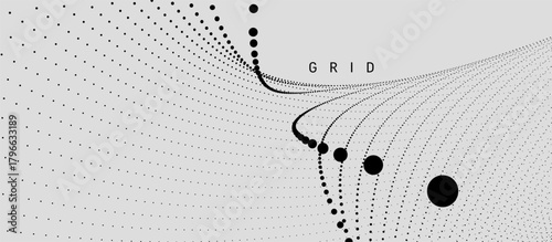 Dynamic particles. Tunnel. Abstract technological background. 3d vector illustration for brochure, poster, cover, card, presentation, flyer or banner.