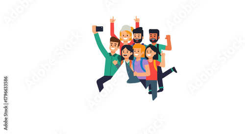 Joyful Companions Capture Moment With A Selfie, Friendship And Togetherness Embodied Forever