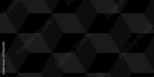 Minimal architecture wall vector box black and gray square grid vintage structure cube wallpaper. decoration tiles and mosaic seamless pattern.	
