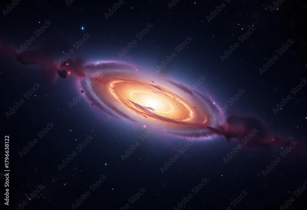 Fototapeta premium Distant galaxies and nebulae fill a dark, star-studded expanse, texture, background