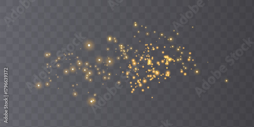 Glowing magic sparkles. Glittering dots, particles and stars. Glow flare light effect. Luminous points different colors. Vector