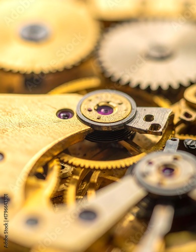 Wallpaper Mural Close-up of intricate, complex mechanical timepiece gears Torontodigital.ca