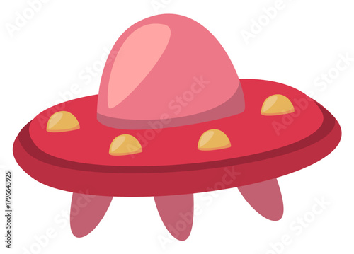 Colorful UFO toy illustration representing fantasy, imagination, and playful sci-fi themes