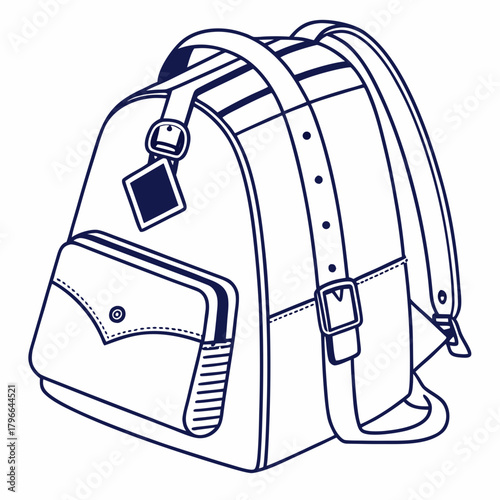 Classic backpack outline with front pocket and straps