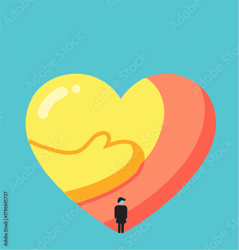 Embracing Love A Heartwarming Illustration Depicting Connection and Compassion