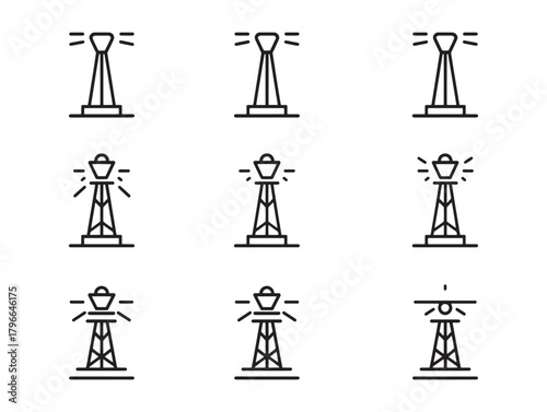 Runway Lights line art guiding night