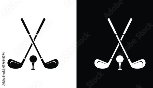 Golf Club Icon  Minimal Flat Sports Vector Design