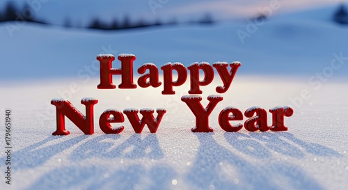 Happy New Year Winter Snow Celebration