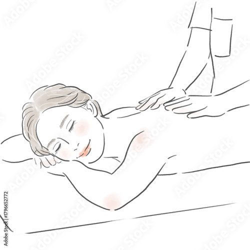 ボディマッサージを受けている女性