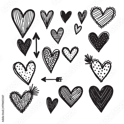 Just Married Doodle Symbols Collection