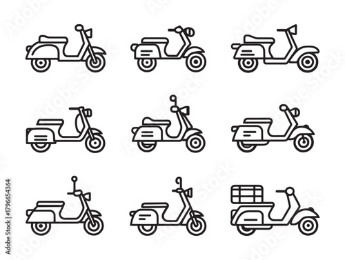 Scooter Share Line Art Modern Commuting