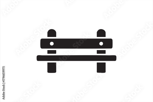 Minimalist barrier symbol for farm enclosures and outdoor security graphics