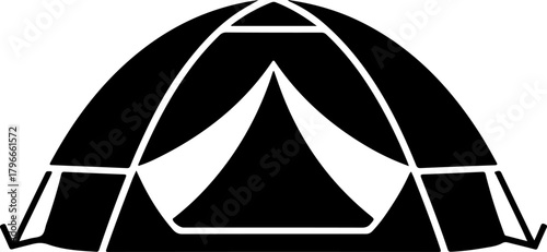 Camping tent silhouette vector illustration