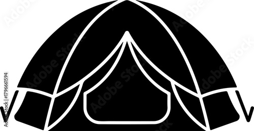 Camping tent silhouette vector illustration