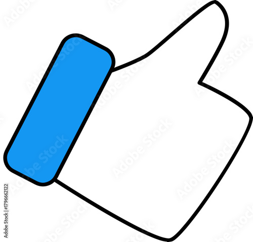 Vibrant blue and white thumbs up icon conveying approval and positive feedback for modern digital communication and social media engagement