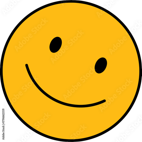 Bright yellow smiley face symbol radiating pure joy and happiness, perfect for conveying positive emotions and cheerful messages for any occasion.